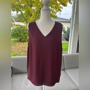 Nine West Deep Burgundy V-Neck Blouse